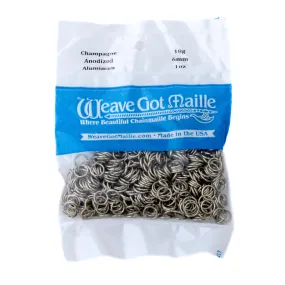 18 Gauge Anodized Aluminum Champagne Jump Rings by Weave Got Maille - 6mm