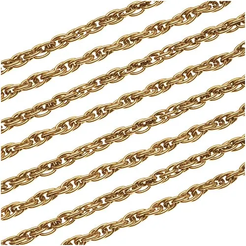 Antiqued 22K Gold Plated Thick Twisted Rope Chain, 4mm, by the Foot