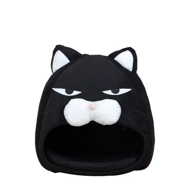 Foldable Cat Kitten Cartoon Warm Bed Soft Sofa Cushion Puppy Dog Sleep House Kennel Cave Tent Waterproof   Pet Supplies