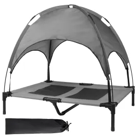 Fresh Fab Finds Outdoor Elevated Dog Bed Cooling Raised Pet Cot Canopy Shade Tent Pet Cooling Bed with Removable Canopy for Outside Yard Camping Beach