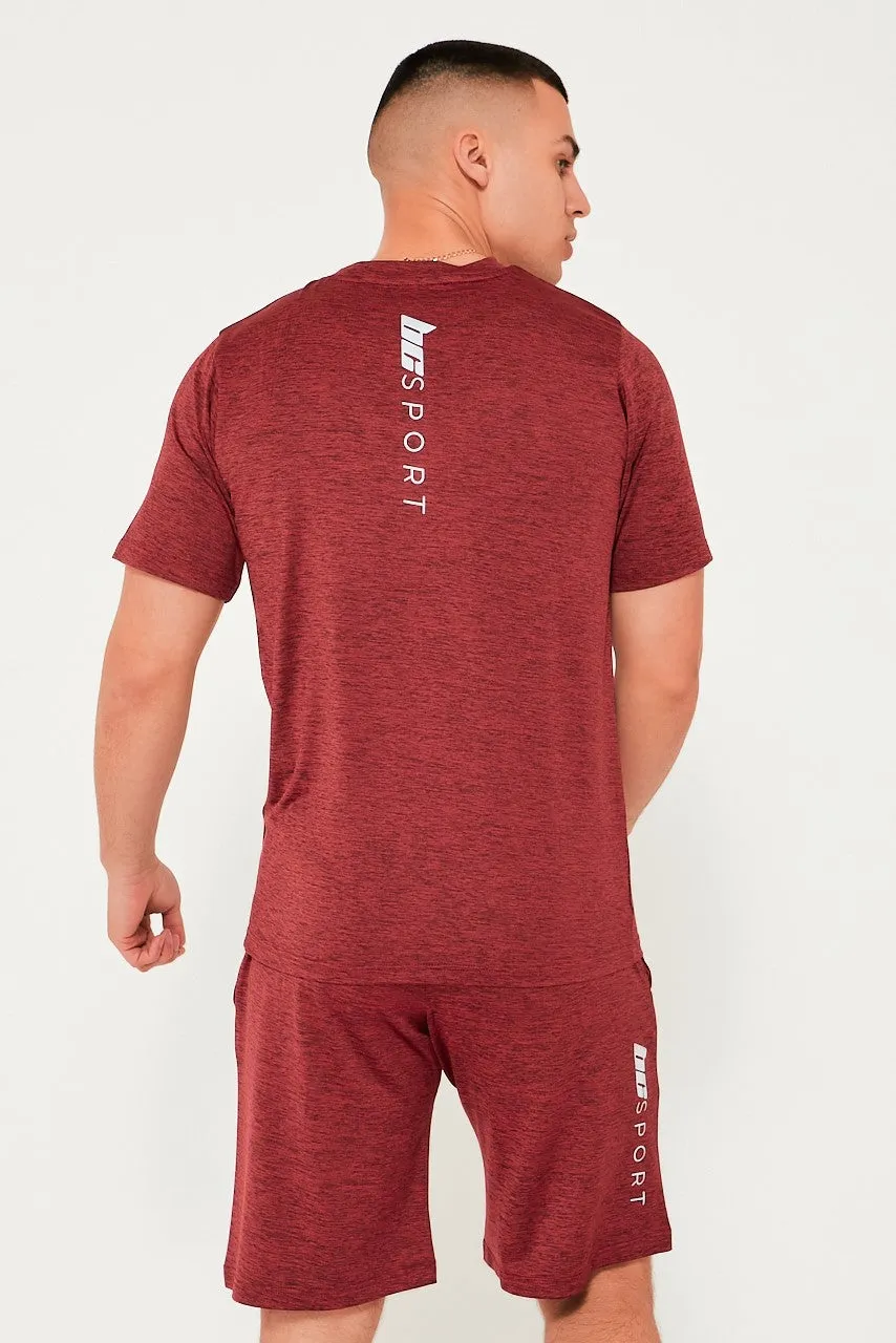 Hopton Activewear T-Shirt & Short Set - Maroon