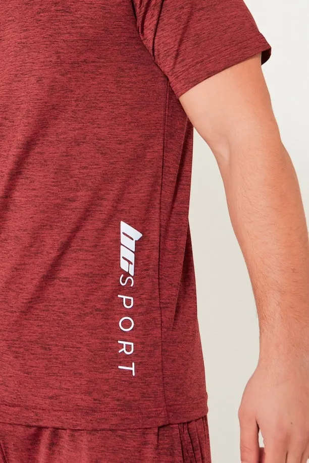 Hopton Activewear T-Shirt & Short Set - Maroon
