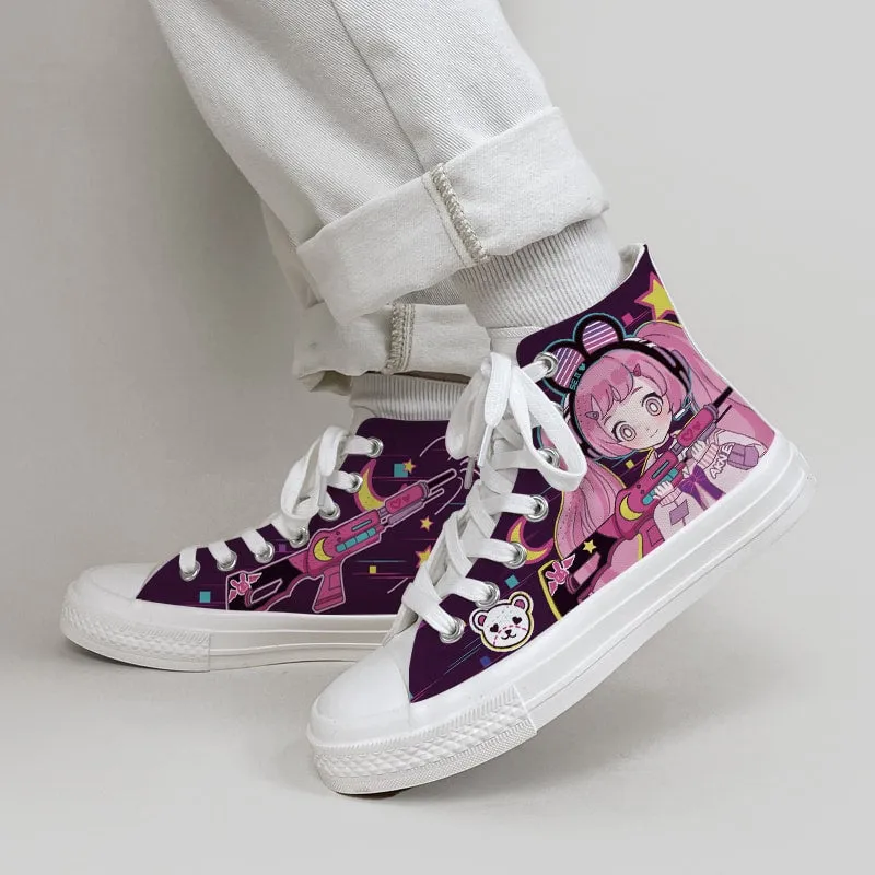Kawaii High Top Graffiti Canvas Shoes