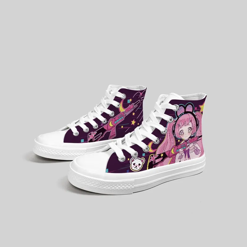 Kawaii High Top Graffiti Canvas Shoes