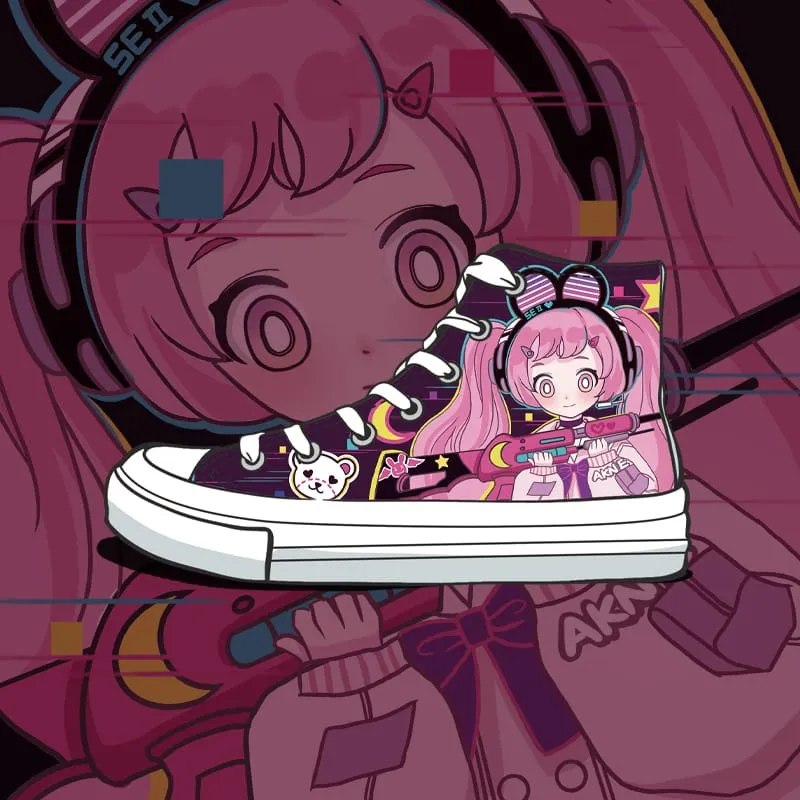 Kawaii High Top Graffiti Canvas Shoes