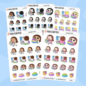 Laundry Kawaii Girl Stickers