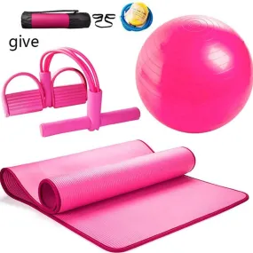 LJHHH Yoga Set Health Fitness Home Includes Yoga Mat Yoga Blocks Yoga Towel Yoga Ball Pedal Ttension Rope Band A Yoga Strap,Pink