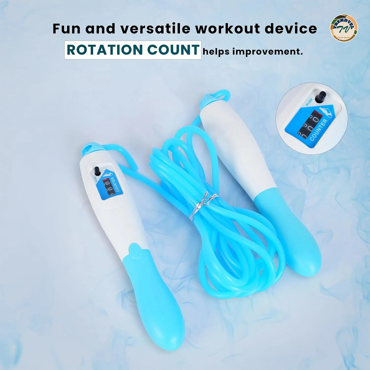 TRENDVEL Skipping Rope with Digital Counter for Men,Women,Kids. Jump Rope with Adjustable Height, Elegant handle. Gym Rope for Sports, Body fitness,workout. Made of Polyvinyl Chlorine,Multi Colour.