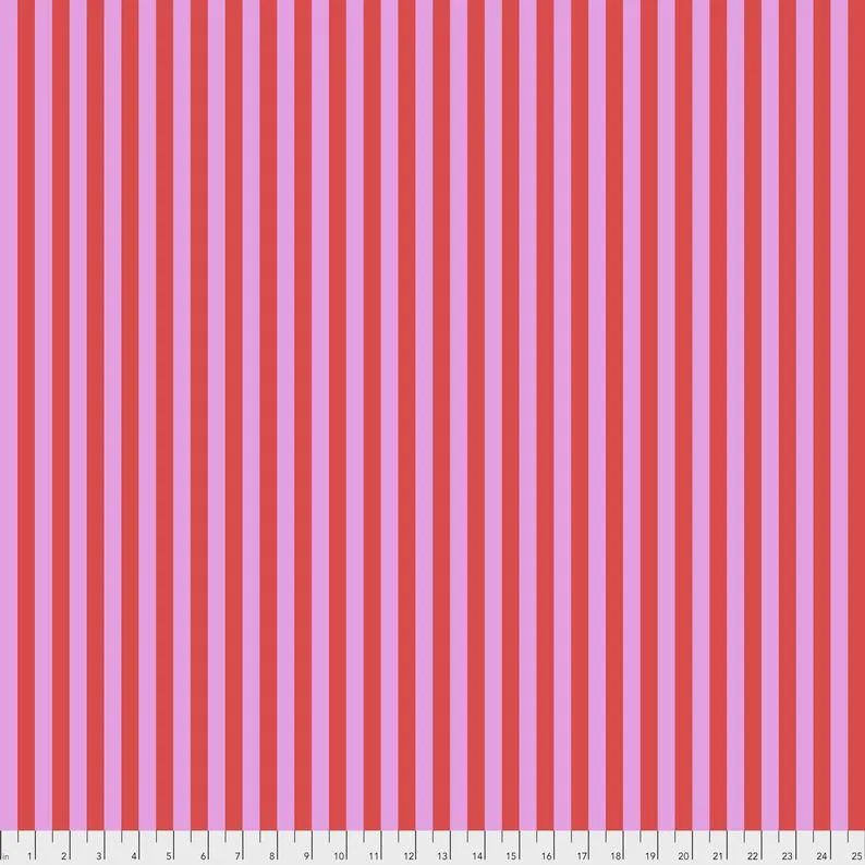 Tula Pink - Tent Stripe in Poppy - Free Spirit Fabrics