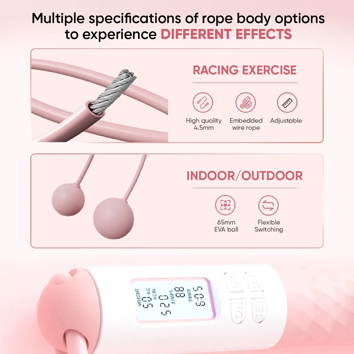 Ultimate Sup Digital Wireless Jumping Rope,  Intelligent Counting, Timing, Anti Slip, Exercise Skipping Rope For Fitness